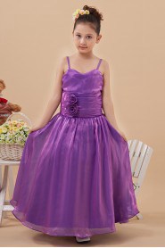 Taffeta Spaghetti Straps Floor Length A-Line Dress