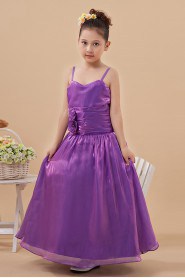 Taffeta Spaghetti Straps Floor Length A-Line Dress