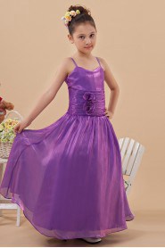 Taffeta Spaghetti Straps Floor Length A-Line Dress