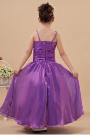 Taffeta Spaghetti Straps Floor Length A-Line Dress