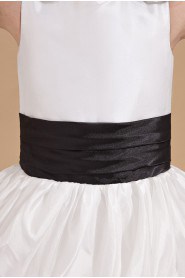 Satin Jewel Neckline Ankle-Length Ball Gown Dress with Bow