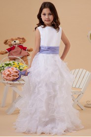 Yarn Jewel Neckline Floor Length A-line Dress