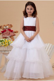 Organza Square Neckline Floor Length A-line Dress