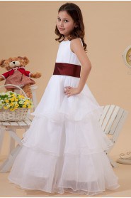 Organza Square Neckline Floor Length A-line Dress