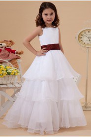 Organza Square Neckline Floor Length A-line Dress