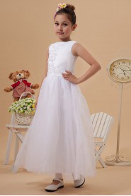 Yarn Jewel Neckline Ankle-Length A-Line Dress with Embroidery 