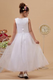 Yarn Jewel Neckline Ankle-Length A-Line Dress with Embroidery 