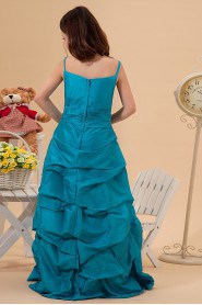 Taffeta Spaghetti Straps Floor Length A-line Dress