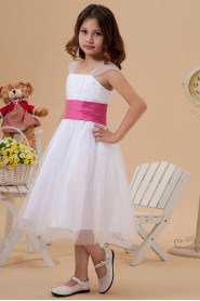 Organza Straps Neckline Short A-Line Dress with Ruffle