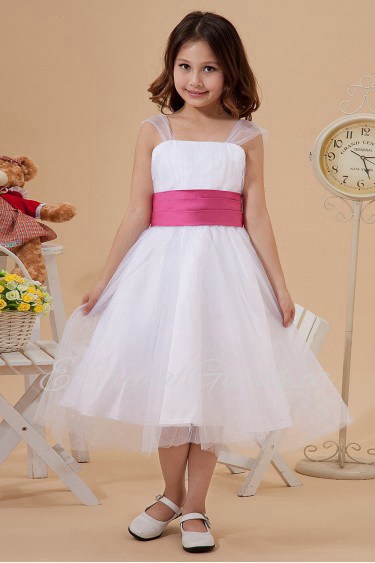 Organza Straps Neckline Short A-Line Dress with Ruffle