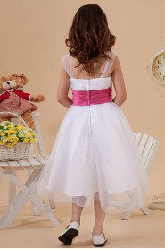 Organza Straps Neckline Short A-Line Dress with Ruffle