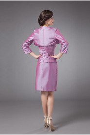 Taffeta Sweetheart Short Sheath Dress with Jacket