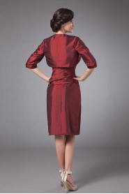 Taffeta Strapless Short Sheath Dress with Jacket