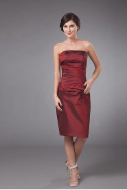 Taffeta Strapless Short Sheath Dress with Jacket