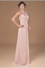 Chiffon Straps Neckline Floor Length A-line Dress