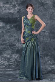 Satin V-Neckline Floor Length A-line Dress