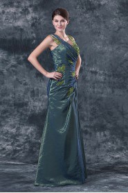 Satin V-Neckline Floor Length A-line Dress