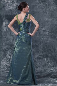 Satin V-Neckline Floor Length A-line Dress