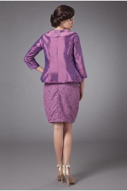 Slik and Taffeta Strapless Short Sheath Dress with Jacket 