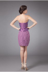 Slik and Taffeta Strapless Short Sheath Dress with Jacket 