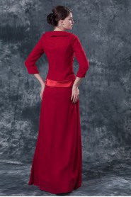 Satin Square Neckline Floor Length A-line Dress with Jacket