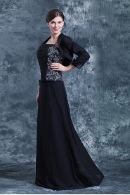 Chiffon Spaghetti Straps Floor Length A-line Dress with Jacket