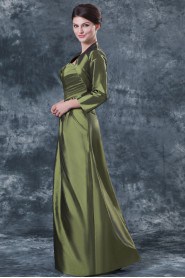 Taffeta Strapless Floor Length A-line Dress with Jacket