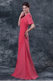 Chiffon Square Neckline Floor Length A-line Dress with Jacket