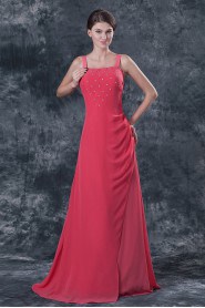 Chiffon Square Neckline Floor Length A-line Dress with Jacket