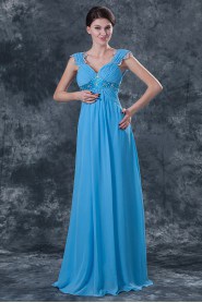 Chiffon Straps Neckline Floor Length Column Dress