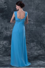 Chiffon Straps Neckline Floor Length Column Dress