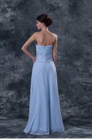 Chiffon Strapless Floor Length A-line Dress with Jacket