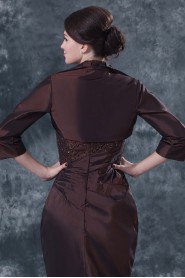 Taffeta Strapless Short Sheath Dress with Beaded and Jacket