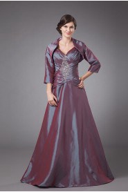 Taffeta Spaghetti Straps Floor Length A-line Dress with Jacket