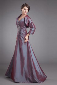 Taffeta Spaghetti Straps Floor Length A-line Dress with Jacket