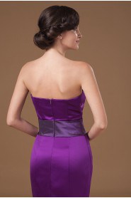 Satin Strapless Sheath Dress with Sash and Jacket