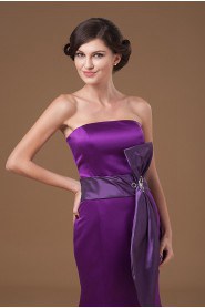 Satin Strapless Sheath Dress with Sash and Jacket