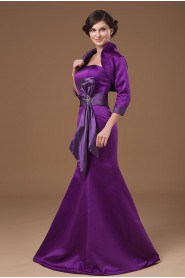 Satin Strapless Sheath Dress with Sash and Jacket