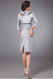 Taffeta Sweetheart Short Sheath Dress with Ruffle and Jacket