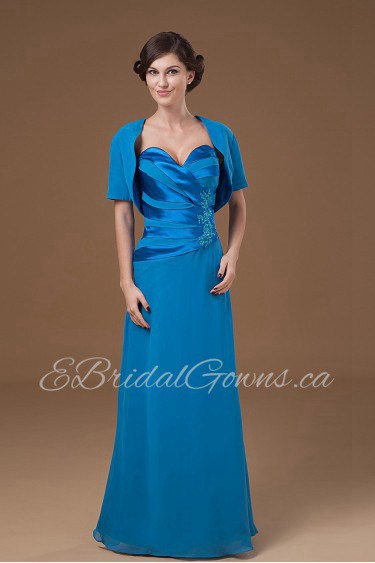 Satin Sweetheart Floor Length A-line Dress with Jacket