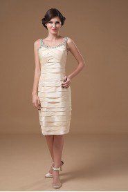 Taffeta Scoop Neckline Short Sheath Dress with Beaded Ruffle and Jacket