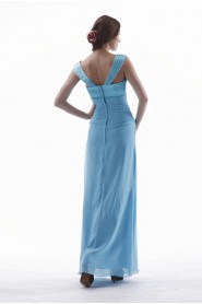 Chiffon Straps Neckline Ankle-Length Empire Dress with Ruffle