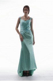 Charmeuse Sweetheart Floor Length Sheath Dress with Handmade Flowers and Jacket