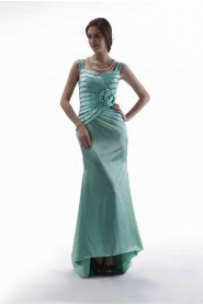 Charmeuse Sweetheart Floor Length Sheath Dress with Handmade Flowers and Jacket