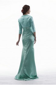 Charmeuse Sweetheart Floor Length Sheath Dress with Handmade Flowers and Jacket