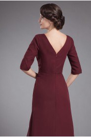 Chiffon V-Neckline A-line Dress with Pleated and Ruffle