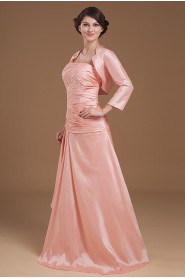 Taffeta Strapless Floor Length A-line Dress with Embroidery Pleated and Jacket