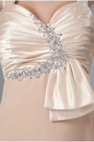 Satin Queen Anne Neckline Floor Length Sheath Dress with Ruffle Pleated and Jacket