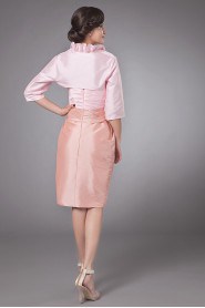 Taffeta Sweetheart Short Sheath Dress with Embroidery Flower and Jacket