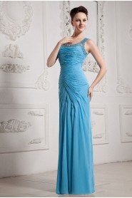 Chiffon Square Neckline Floor Length A-line Dress